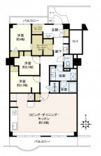 大阪市旭区新森、マンションの間取り画像です