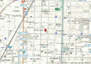 大阪市城東区関目、マンションの地図画像です