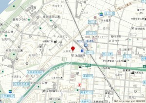 大阪市都島区大東町、マンションの地図画像です