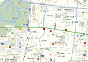 大阪市東成区中道、中古一戸建ての地図画像です