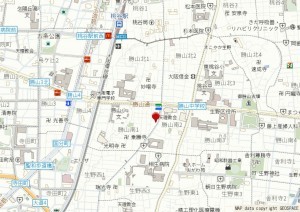 大阪市生野区勝山南、中古一戸建ての地図画像です