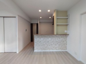 大阪市城東区関目、マンションの居間画像です