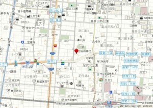 大阪市東成区深江南、マンションの地図画像です