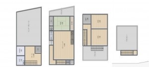大阪市城東区中浜、中古一戸建ての間取り画像です