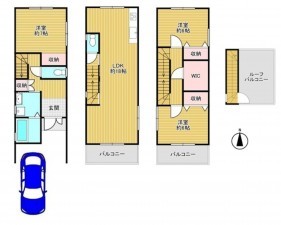 大阪市生野区生野西、中古一戸建ての間取り画像です