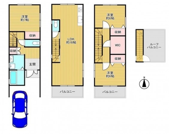 大阪市生野区生野西、中古一戸建ての間取り画像です