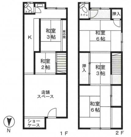 大阪市生野区中川、中古一戸建ての間取り画像です