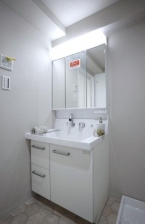 大阪市城東区中央、マンションの洗面画像です