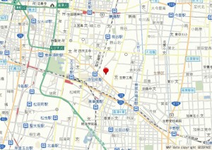 大阪市生野区生野西、中古一戸建ての地図画像です