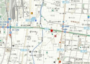 大阪市東成区中本、マンションの地図画像です