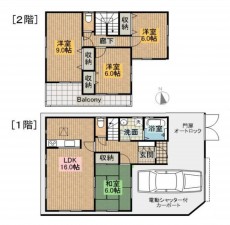 大阪市生野区新今里、中古一戸建ての間取り画像です