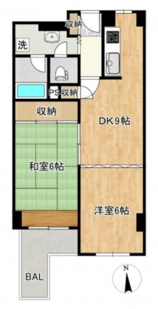 大阪市生野区新今里、マンションの間取り画像です