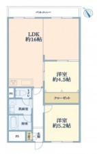 大阪市城東区野江、マンションの間取り画像です