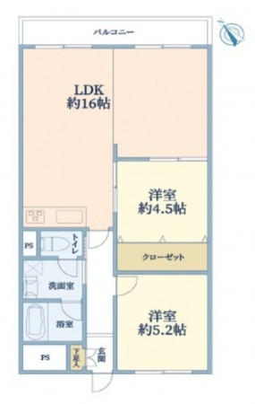 大阪市城東区野江、マンションの間取り画像です