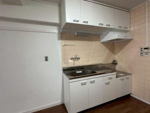 大阪市旭区大宮、マンションのキッチン画像です