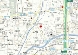 大阪市鶴見区安田、マンションの地図画像です
