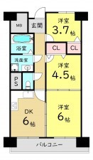 大阪市都島区友渕町、マンションの間取り画像です