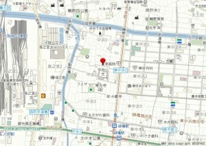 大阪市城東区中浜、中古一戸建ての地図画像です