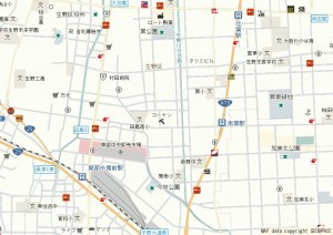 大阪市生野区巽西、中古一戸建ての地図画像です