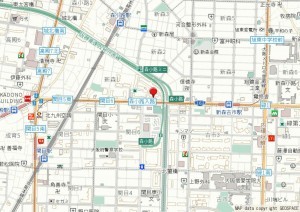大阪市旭区新森、マンションの地図画像です