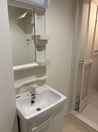 大阪市旭区新森、マンションの洗面画像です