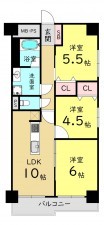 大阪市都島区都島本通、マンションの間取り画像です