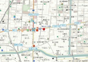 大阪市城東区今福西、中古一戸建ての地図画像です