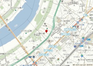 大阪市旭区太子橋、マンションの地図画像です