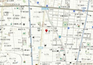 大阪市生野区中川、中古一戸建ての地図画像です