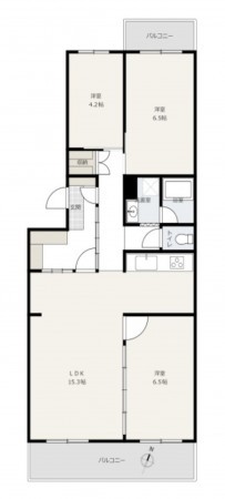大阪市都島区友渕町、マンションの間取り画像です