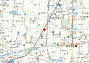 大阪市城東区野江、マンションの地図画像です