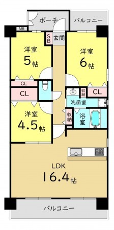 大阪市城東区野江、マンションの間取り画像です