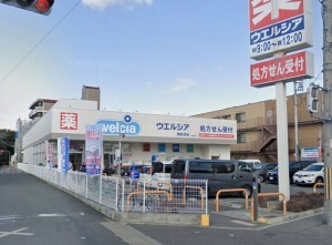 大阪市鶴見区諸口、中古一戸建てのドラッグストア画像です