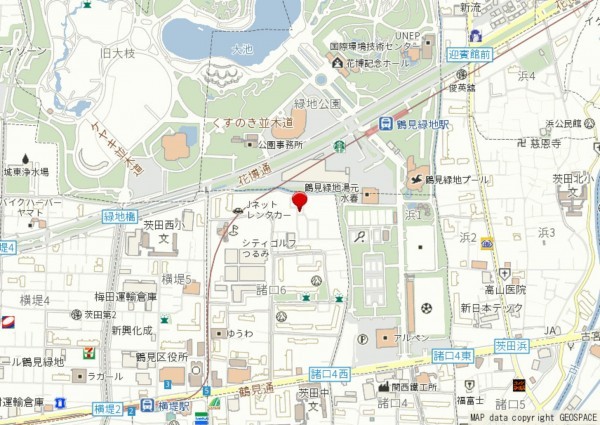 大阪市鶴見区諸口、中古一戸建ての地図画像です