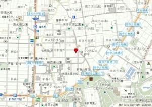 大阪市旭区新森、マンションの地図画像です