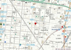 大阪市旭区高殿、マンションの地図画像です