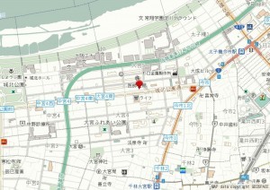 大阪市旭区大宮、中古一戸建ての地図画像です