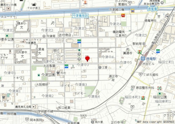 大阪市鶴見区今津中、マンションの地図画像です