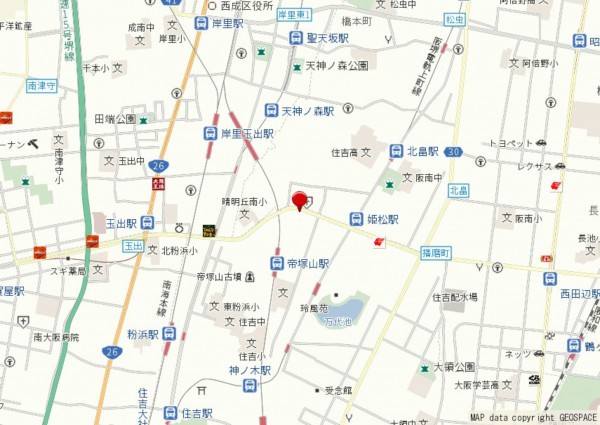 大阪市、マンションの地図画像です