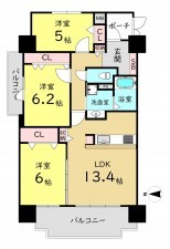 大阪市城東区諏訪、マンションの間取り画像です