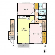 児湯郡、収益物件/アパートの間取り画像です