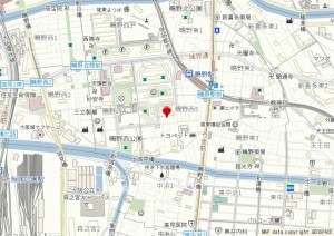 大阪市城東区鴫野西、中古一戸建ての地図画像です