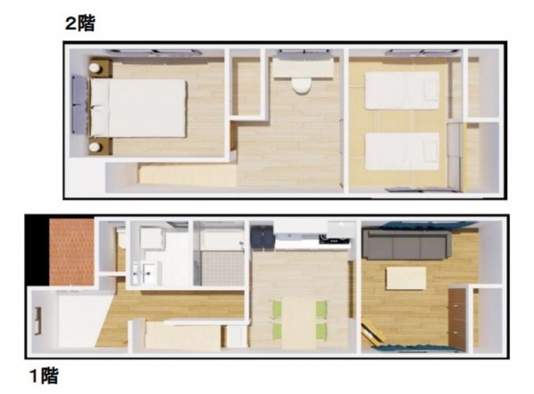 大阪市城東区鴫野西、中古一戸建ての間取り画像です