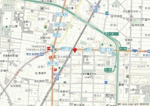 大阪市城東区関目、マンションの地図画像です