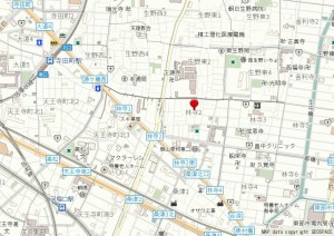 大阪市生野区林寺、中古一戸建ての地図画像です