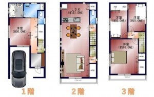 大阪市生野区小路東、中古一戸建ての間取り画像です