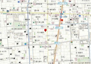 大阪市生野区巽中、中古一戸建ての地図画像です