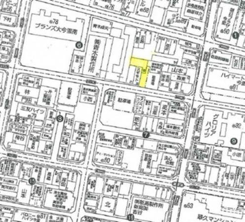 大阪市東成区大今里南、中古一戸建ての地図画像です