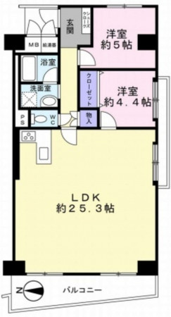 大阪市都島区大東町、マンションの間取り画像です