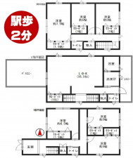 大阪市城東区古市、中古一戸建ての間取り画像です